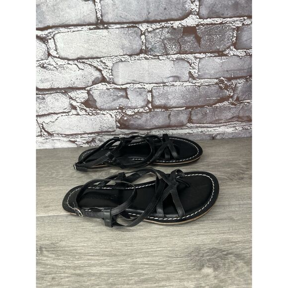 Bernardo Black Leather Gladiator Strappy Thong Sandals Women Sz 7.5M US/38EU - Picture 15 of 16